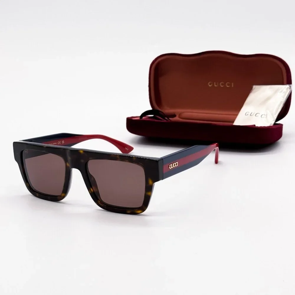 NEW GUCCI GG1868S 002 HAVANA BLUE RED UNISEX SUNGLASSES GUCCI